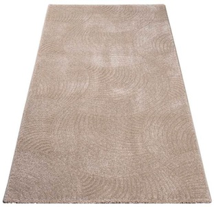 Carpet City, Carpet City Läufer, rechteckig, Carpet City Teppich »Friseé-Teppich FANCY 647«, rechteckig, 12 mm Höhe, Läufer, Kurzflor,3D-Optik,Kreisförmiges Muster, Wohnzimmer