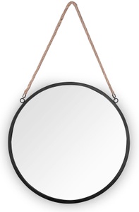 MIRRORS AND MORE, MIRRORS AND MORE Dekospiegel »Taira«, (1 St.), MIRRORS AND MORE Dekospiegel »Taira«, (1 St.), Wandspiegel Ø 40 cm, lackiertes Metall mit Kordelband