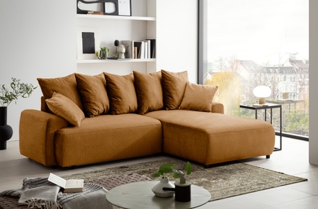 exxpo - sofa fashion, exxpo - sofa fashion Ecksofa, inklusive Bettfunktion, Bettkasten, Zier- und Rückenkissen, exxpo - sofa fashion Ecksofa »Game, gemütlich mit 5 Rückenkissen und 2 Zierkissen, L-Form«, inkl. Bettfunktion und Bettkasten, bequem, tolle Verarbeitungsdetails