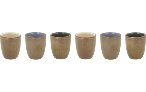 Bitz, Bitz Espresso Becher 100 ml, 6 Stück, Braun/Mehrfarbig, Bitz Espressotasse »Wood 100 ml, 6 Stück«, (6 tlg.)