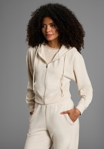 Laura Scott Kapuzensweatjacke mit Kapuze und Kordelzug, aus angerauter Sweatware, Langarm