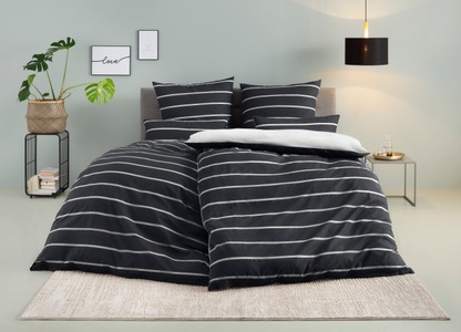 my home Bettwäsche »Katja«, Bettwäsche aus Baumwolle, Bettwäsche mit Streifen-Design, Wendeoptik