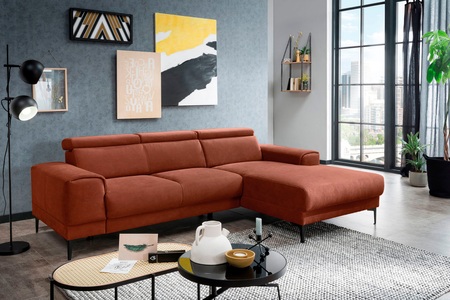 exxpo - sofa fashion, exxpo - sofa fashion Ecksofa, mit 3 Kopfstützen, wahlweise elektrischer Sitztiefenverstellung, frei im Raum stellbar, exxpo - sofa fashion Ecksofa »Ophelia, elegant, modern und bequem, L-Form«, inkl. verstellbare Kopfteile, wahlweise elektr. Sitztiefenverstellung