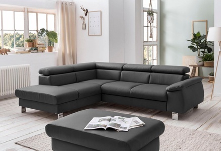 Cotta, COTTA Ecksofa »Komaris«, inklusive Kopf- bzw. Rückenverstellung, wahlweise Bettfunktion, Bettkasten und RGB-LED-Beleuchtung, COTTA Ecksofa »Komaris L-Form, B: 249 cm« mit Kopfteilverstellung, optional Bettfunktion, Bettkasten & Licht