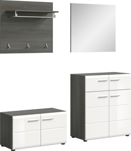INOSIGN, INOSIGN Garderoben-Set »Rumba, 4-teilig, Breite 175 cm, Hochglanz Front, bestehend aus:«, (4 St.), Sitzbank, Garderobenpaneel, Schuhschrank, Spiegel, INOSIGN Garderoben-Set »Rumba, 4-teilig, Breite 175 cm, Hochglanz Front, bestehend aus:«, (4 St.), Sitzbank, Garderobenpaneel, Schuhschrank, Spiegel