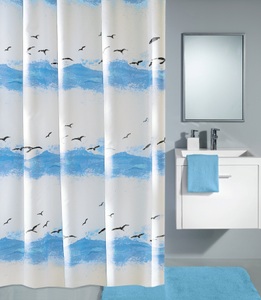 Kleine Wolke, Kleine Wolke Duschvorhang Seaside blau/weiss 180x180 cm, Kleine Wolke Duschvorhang Seaside Blau-Weiss | 180 × 180 cm