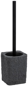 Wenko, Wenko - WC-Garnitur Villata Grau, WC-Bürstenhalter, WENKO WC-Garnitur »Villata Grau«, 1 St., aus Polyresin (Kunststein)