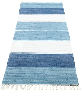 THEKO, THEKO Läufer »Stripe Cotton«, rechteckig, 5 mm Höhe, Teppich-Läufer, Flachgewebe, reine Baumwolle, handgewebt, mit Fransen, THEKO Läufer »Stripe Cotton«, rechteckig, 5 mm Höhe, Handweb Flachgewebe, reine Baumwolle, handgewebt, mit Fransen