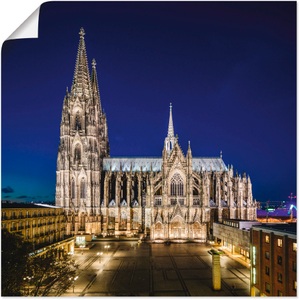 Artland, Artland Wandbild »Kölner Dom am Abend«, Artland Alu-Dibond-Druck »Kölner Dom am Abend«, Gebäude, (1 St.), für Innen- und Aussenbereich geeignet, Outdoorbild