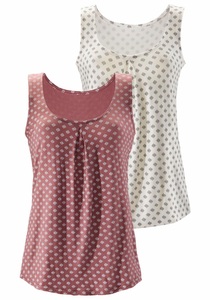 Lascana, LASCANA Tanktop, LASCANA Shirttop, (2er-Pack), mit Kellerfalte am Ausschnitt