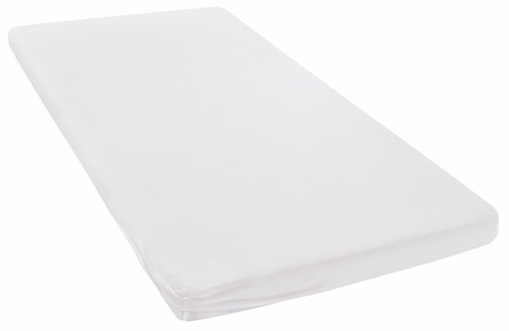 MY HOME, Spannbettlaken »Jersey«, my home, my home Spannbettlaken »Litschi«, (1 St.), für Topper auf Boxspringbetten geeignet, 100% Baumwolle, Topper Spannbettlaken aus Jersey mit Gummizug, Made in Green zertifiziert