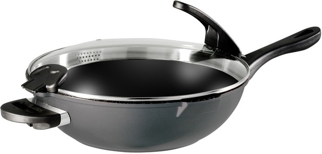 Stoneline, STONELINE Wok, Aluminiumguss, Ø 32 cm, abnehmbare Griffe, Induktion, 