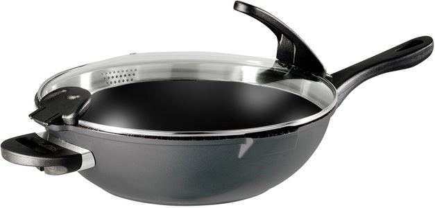 Stoneline, STONELINE Wok, Aluminiumguss, Ø 32 cm, abnehmbare Griffe, Induktion, 