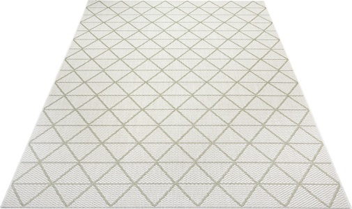 White Label, White Label - Teppich In-& Outdoor - 120 x 170 cm; - Creme, Grün, my home Teppich »Layne«, rechteckig, 3 mm Höhe, Geometrisches Design, Strapazierfähig und pflegeleicht