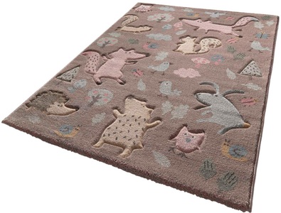 Sigikid, Kinderteppich, »Forest«, Sigikid, rechteckig, Höhe 13 mm, maschinell gewebt, Sigikid Kinderteppich »Forest«, rechteckig, 13 mm Höhe, Wald Tiere Design, Kurzflor