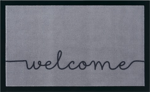Hanse Home, Fussmatte, »Cozy Welcome«, HANSE Home, rechteckig, Höhe 5 mm, maschinell getuftet, Hanse Home Welcome 45 cm x 75 cm, Grau/Schwarz