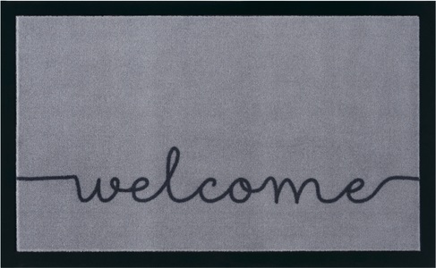Hanse Home, Fussmatte, »Cozy Welcome«, HANSE Home, rechteckig, Höhe 5 mm, maschinell getuftet, Hanse Home Welcome 45 cm x 75 cm, Grau/Schwarz