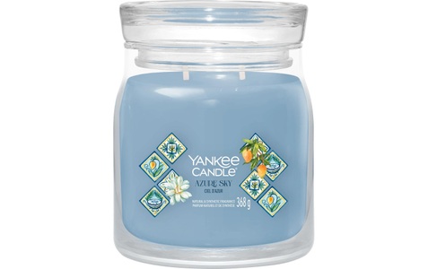 Yankee Candle Signature, Yankee Candle Signature Duftkerze Azure Sky 368 g, Yankee Candle Signature - Duftkerze im Glas, 368 g, Azurblau