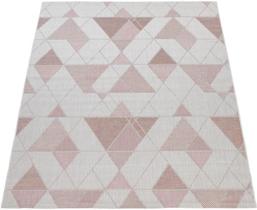 PACO HOME, Paco Home Teppich »Kuba 130«, rechteckig, 4 mm Höhe, Flachgewebe, modernes geometrisches Design, Pastell- Farben In- und Outdoor geeignet, Wohnzimmer, Paco Home Teppich »Kuba 130«, rechteckig, 4 mm Höhe, Flachgewebe, modernes Design, Pastell- Farben, Outdoor geeignet