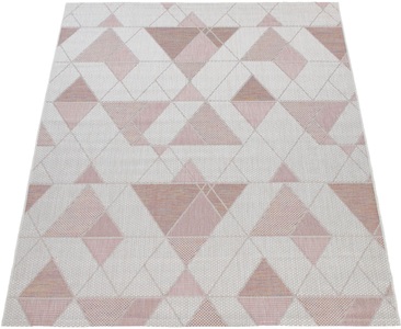 PACO HOME, Paco Home Teppich »Kuba 130«, rechteckig, 4 mm Höhe, Flachgewebe, modernes geometrisches Design, Pastell- Farben In- und Outdoor geeignet, Wohnzimmer, Paco Home Teppich »Kuba 130«, rechteckig, 4 mm Höhe, Flachgewebe, modernes Design, Pastell- Farben, Outdoor geeignet
