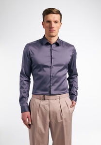 Eterna, ETERNA LANGARM HEMD SUPER SLIM PERFORMANCE SHIRT STRETCH PFLAUME, 