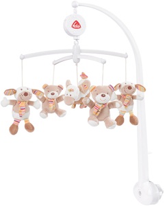 Fehn, fehn ® Musik-Mobile Hund, Ente, Teddy - Rainbow - beige, Fehn Mobile »Rainbow, Musikmobile«