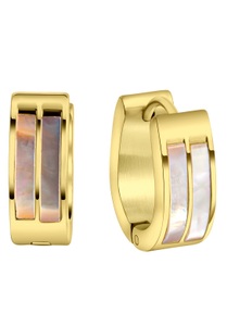 FIRETTI, Firetti Paar Creolen »Oval«, mit Perlmutt, Firetti Paar Creolen »Schmuck Geschenk Oval«, mit Perlmutt