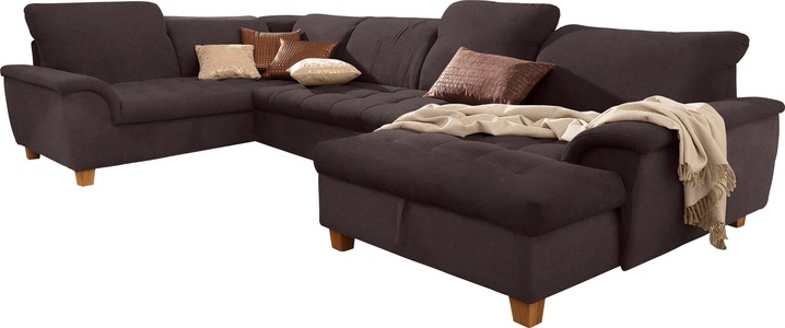 HOME AFFAIRE, Home affaire Wohnlandschaft »Lyla«, wahlweise mit Rückenfunktion und zusätzlich mit Bett + Bettkasten, Home affaire Wohnlandschaft »Lyla U-Form«, wahlweise mit Rückenfunktion und zusätzlich mit Bett + Bettkasten