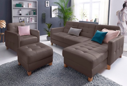 exxpo - sofa fashion, exxpo - sofa fashion Ecksofa, wahlweise mit Bettfunktion, exxpo - sofa fashion Ecksofa »Elio, kompakt und komfortabel, bequem und zeitloses Design, L-Form«, wahlweise mit Bettfunktion