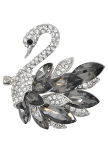 J.Jayz, J.Jayz Brosche »Funkelnder Schwan«, Firetti Brosche »Schmuck Geschenk Ansteckschmuck Schwan«, mit Glasstein