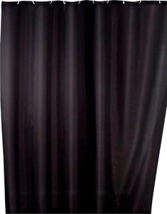 Wenko, Wenko - Anti-Schimmel Duschvorhang Uni Black, 180 x 200 cm, waschbar, WENKO Duschvorhang