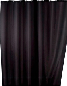 Wenko, Wenko - Anti-Schimmel Duschvorhang Uni Black, 180 x 200 cm, waschbar, WENKO Duschvorhang