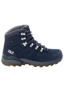 Jack Wolfskin, Jack Wolfskin Wasserdichte Frauen Wanderschuhe aus Leder Refugio Texapore Mid Women 39.5 blau dark blue / grey, Jack Wolfskin Damen Refugio Texapore Mid Schuhe