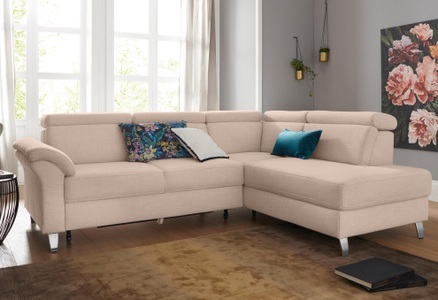 SIT&MORE, sit&more Ecksofa, sit&more Ecksofa, inklusive Kopfteilverstellung, wahlweise mit Bettfunktion und Bettkasten