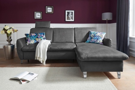 SIT&MORE, sit&more Ecksofa, sit&more Ecksofa »Daytona L-Form« mit Federkern, einer Kopfstütze und wahlweise mit Bettfunktion