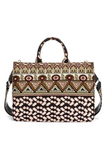 VIVANCE, Vivance Henkeltasche, Handtasche zum Umhängen mit Jacquardmuster, Vivance Umhängetasche, Mini Shopper, Strandtasche,Henkeltasche,modisches Jacquardmuster VEGAN