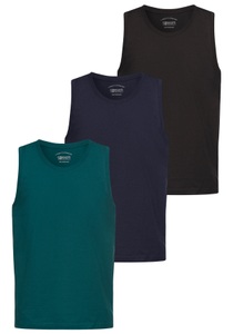 Man's World Muscleshirt, (3er-Pack), schmal geschnitten, Rundhalsausschnitt, aus 100% Baumwolle