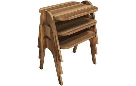 Home, Home - Pariser-Set Beistelltische Paris - Braun, WOODY FASHION Beistelltisch »Paris 3 Stück, Walnuss«