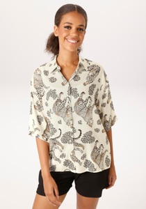 Aniston CASUAL Hemdbluse mit dekorativen Leoparden bedruckt