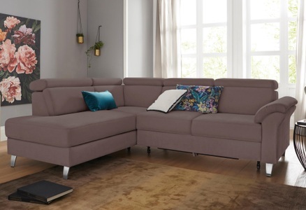 SIT&MORE, sit&more Ecksofa, sit&more Ecksofa, inklusive Kopfteilverstellung, wahlweise mit Bettfunktion und Bettkasten