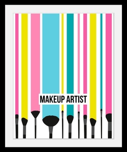undefined, Bild »Makeup Artist«, queence Bild »Makeup Artist«, Schriftzüge-Schriftzug-Fashion-Kunst, HD Premium Poster-Druck inkl. Holzrahmen