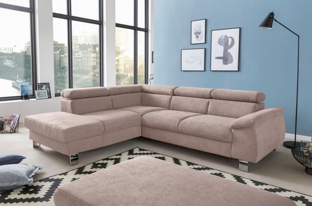 Cotta, COTTA Ecksofa »Komaris«, inklusive Kopf- bzw. Rückenverstellung, wahlweise Bettfunktion, Bettkasten und RGB-LED-Beleuchtung