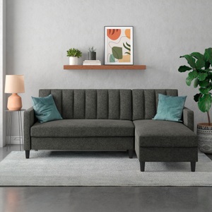 Dorel Home, Dorel Home Ecksofa mit Schlafffunktion, Recamiere mit Stauraum beidseitig montierbar, Rückenlehne 2-teilig und 3-fach verstellbar, Dorel Home Ecksofa »Celine, L-Form,« mit Bett-Funktion und Stauraum. Recamiere beidseitig montierbar