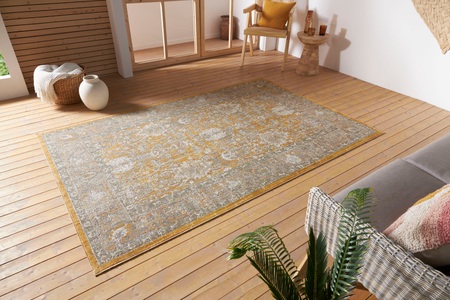NOURISTAN, NOURISTAN Outdoorteppich »Luxor«, rechteckig, 3 mm Höhe, In- und Outdoor, Faltbar und Waschmaschinenfest, geeignet für Fussbodenheizung, strapazierfähig, robust, pflegeleicht, ringsum gekettelt, kräftige Farben, NORTHRUGS Teppich »Luxor«, rechteckig, 3 mm Höhe, In-& Outdoor, Läufer, Wetterfest, Balkon, Wohnzimmer, Orient