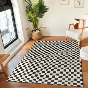 Surya, Surya Teppich »Modern«, rechteckig, Livabliss Teppich »GIJON« rechteckig 14 mm Höhe Skandinavischer Teppich mit Karomuster, Kurzflor Wohnzimmerteppich