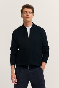 bugatti Sweatjacke »Modern Fit«, mit Collegekragen und Reissverschluss
