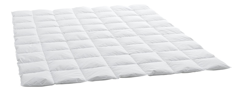 Billerbeck, billerbeck Daunenbettdecke »Caro 4-Saisons Basic 90«, leicht, Füllung 90% neuen, reinen Entendaunen und 10% Entenfedern, Bezug 100% Baumwolle, soft-touch-finish?, hydrophil und atmungsaktiv, (1 St.), Swiss Made, Swiss Dream - Leichtes Ganzjahres-Daunenduvet, 160X210CM, Weiss