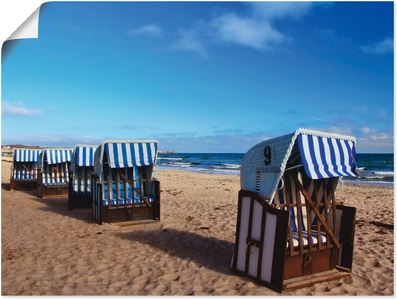 Artland, Artland Wandbild »Strandkörbe«, Artland Wandbild »Strandkörbe«, Strand, (1 St.), als Leinwandbild, Wandaufkleber oder Poster in versch. Grössen