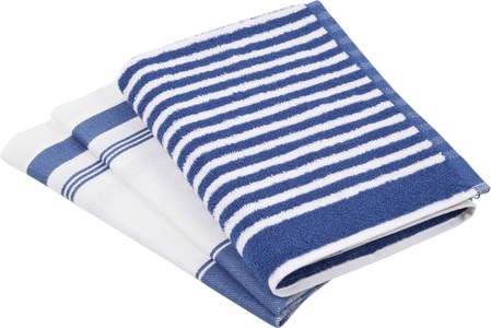 Ross, ROSS Geschirrtuch »Exclusiv«, (Set, 3 tlg.), 1x Küchen-Frottiertuch 50x50 cm Streifen und 2 Geschirrtücher 50x70 cm mit Gartenkräutern, ROSS Geschirrtuch »Exclusiv« 1x Küchen-Frottiertuch (Streifen) und 2 Geschirrtücher (Gartenkräuter)