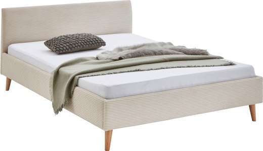 undefined, Bett WICKI 140x200cm furniert / stoff beige